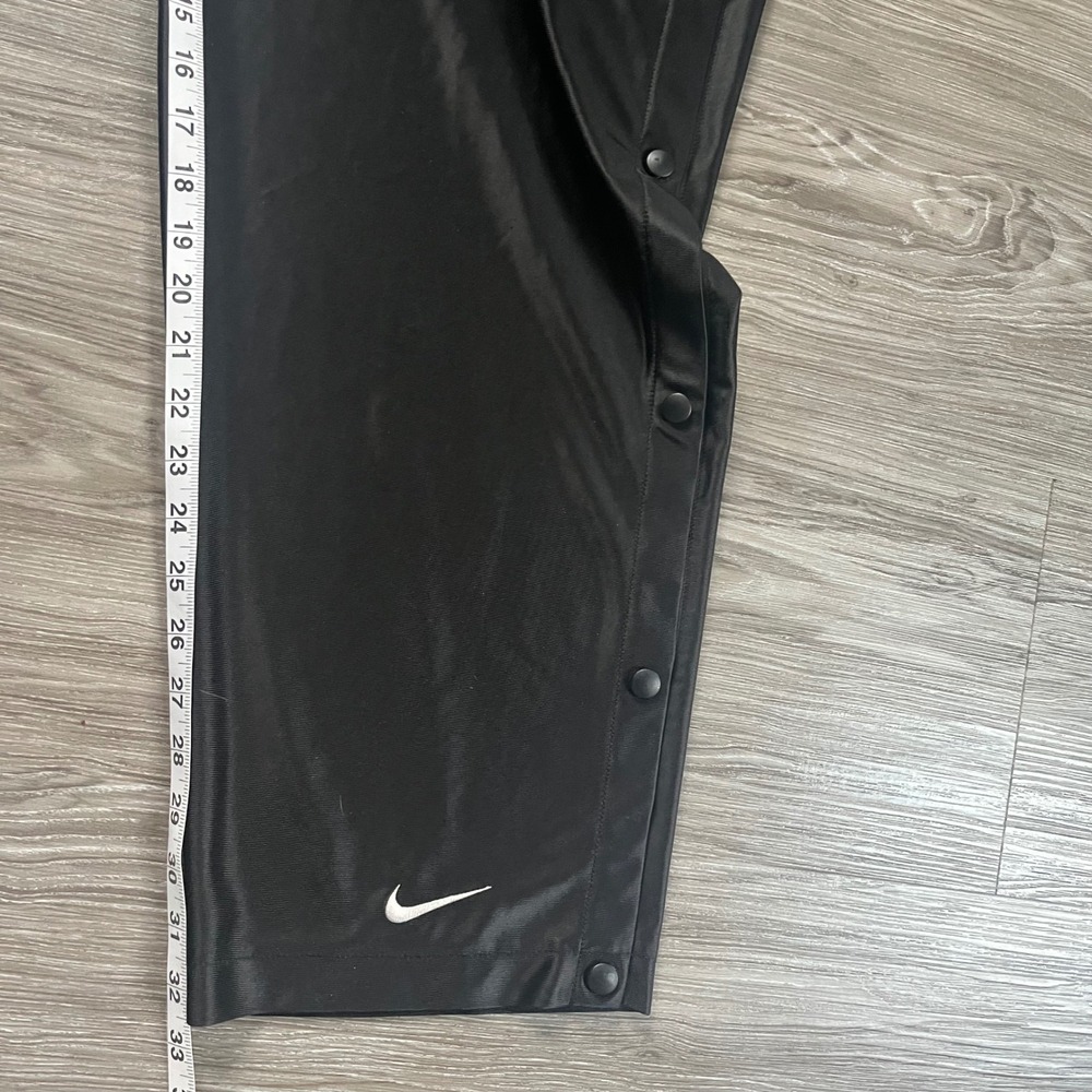 Vintage Nike Tear Away Track Pants Mens XL Black Snap Button Warm Up Trousers - Picture 7 of 10